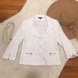 VEX White Cotton Stretch Blazer Long Sleeve 38